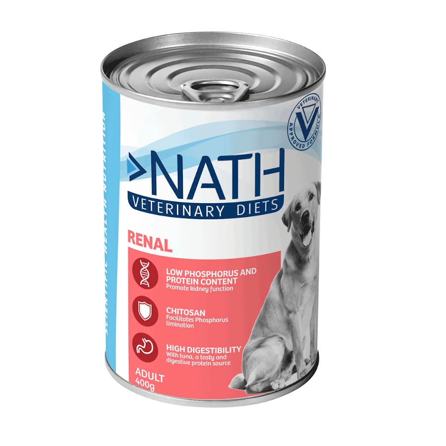 12 latas x 400 g Nath Veterinary Diets Renal Atún y Salmón lata para perros ¡Pack ahorro!