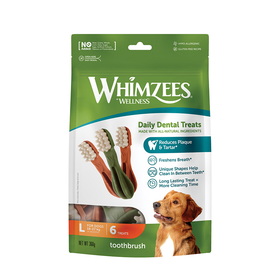 6 barritas Whimzees Snacks Dentales para perros de razas grandes