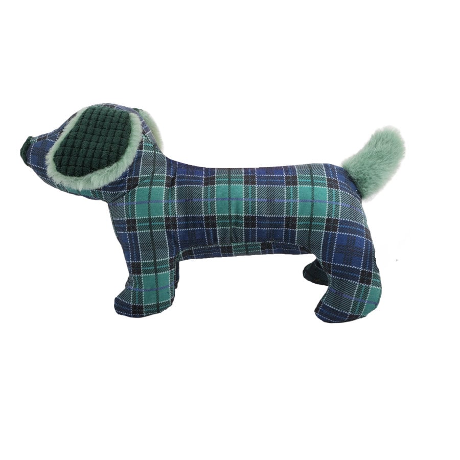 Tootoy! Tartan Dog Cuddler Blue Peluche para perros salchicha