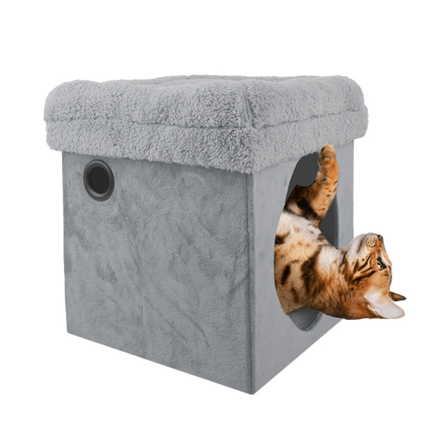 All For Paws Lamb 2 en 1 gris Cama para gatos