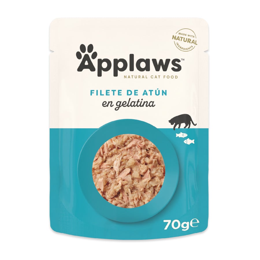 24 sobres x 70 g Applaws Atún en gelatina sobre para gatos ¡Pack ahorro!