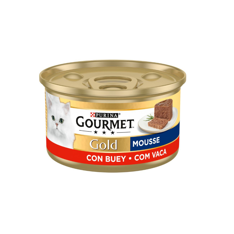 24 latas x 85 g Gourmet Gold Mousse de Buey lata para gatos ¡Pack ahorro!