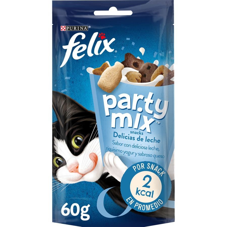 6 bolsitas x 60 g Felix Party Mix Bocaditos de Leche para gatos ¡Pack ahorro!