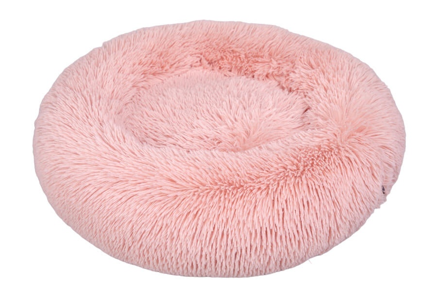 Leeby Cama Donut Antiestrés de Pelo Rosa para gatos