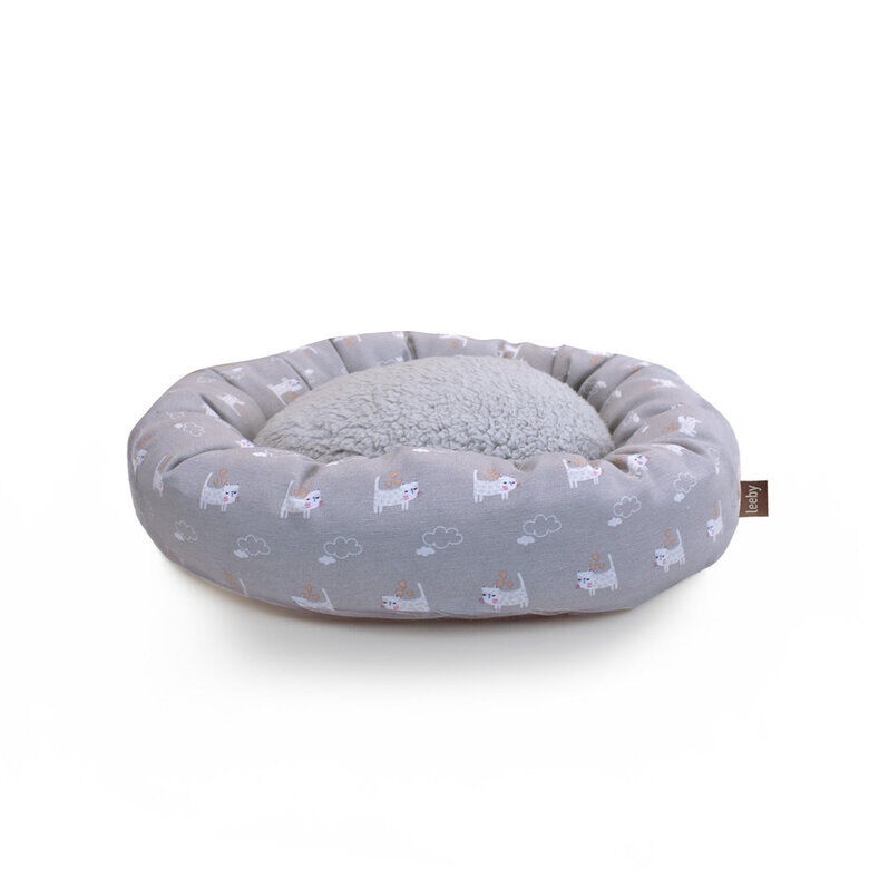 Leeby Cama Donut Antideslizante Gris para gatos