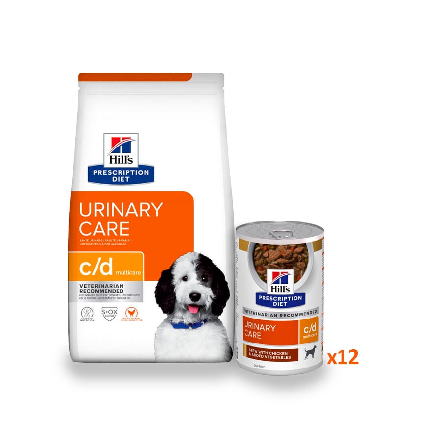 12 kg + 12 latas x 354 g Hill's Prescription Diet Urinary Care c/d pienso y latas para perros ¡Pack ahorro!