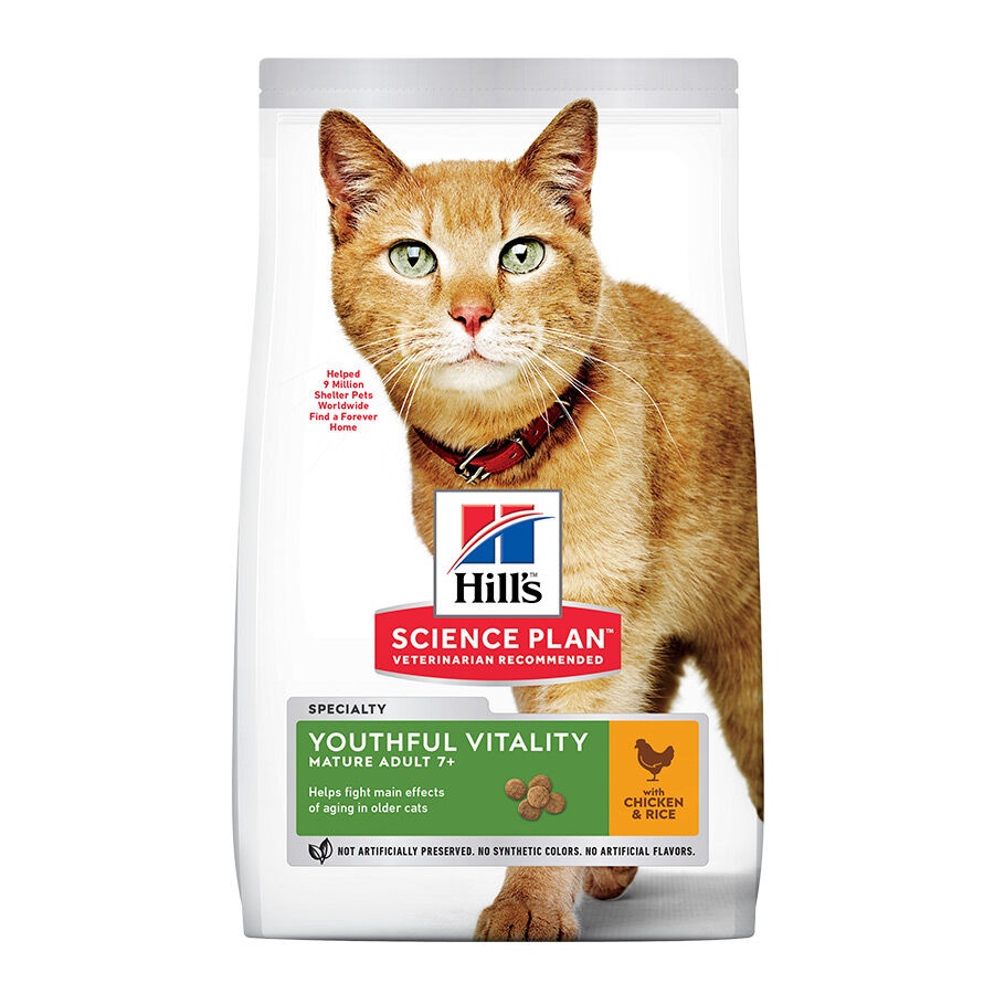 1.5 KG Hill's Science Plan Youthful Vitality Pollo pienso para gatos