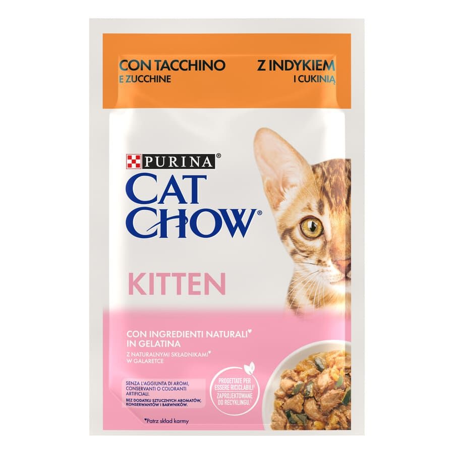 24 sobres x 85 g Cat Chow Pavo en Gelatina para gatitos ¡Pack ahorro!