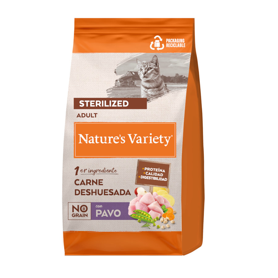 3 KG Nature’s Variety No Grain Adult Sterilized Pavo pienso para gatos