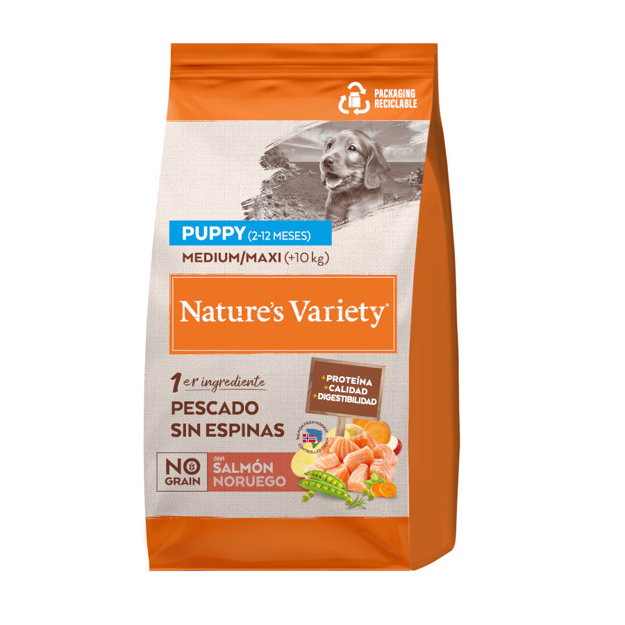 3 KG 3 kg Nature's Variety No Grain Puppy Medium Maxi Salmón pienso para perros