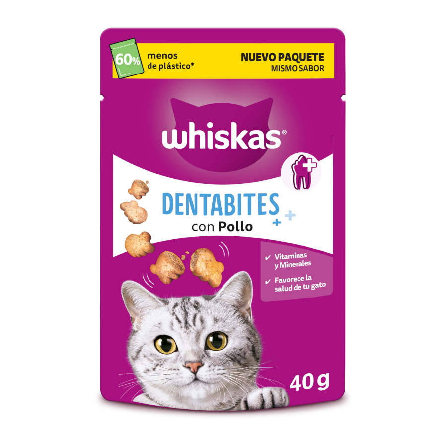 4 bolsitas x 40 g Whiskas Dentabites Snacks para Gatos