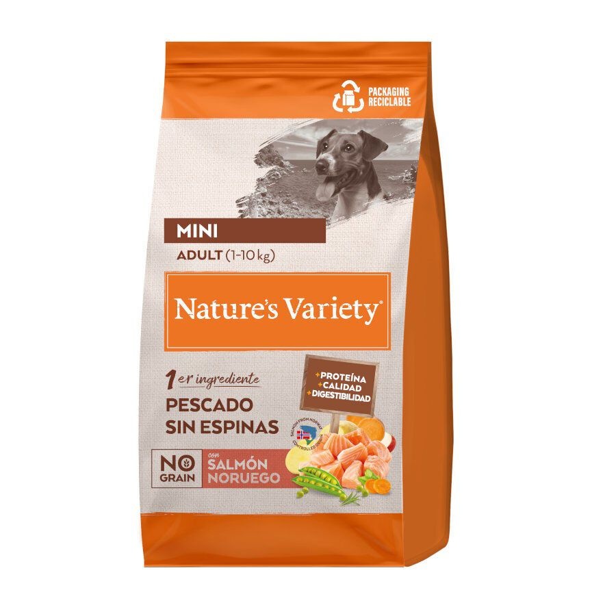 2 x 7 kg Nature's Variety No Grain Adult Mini Salmón pienso para perros ¡Pack ahorro!