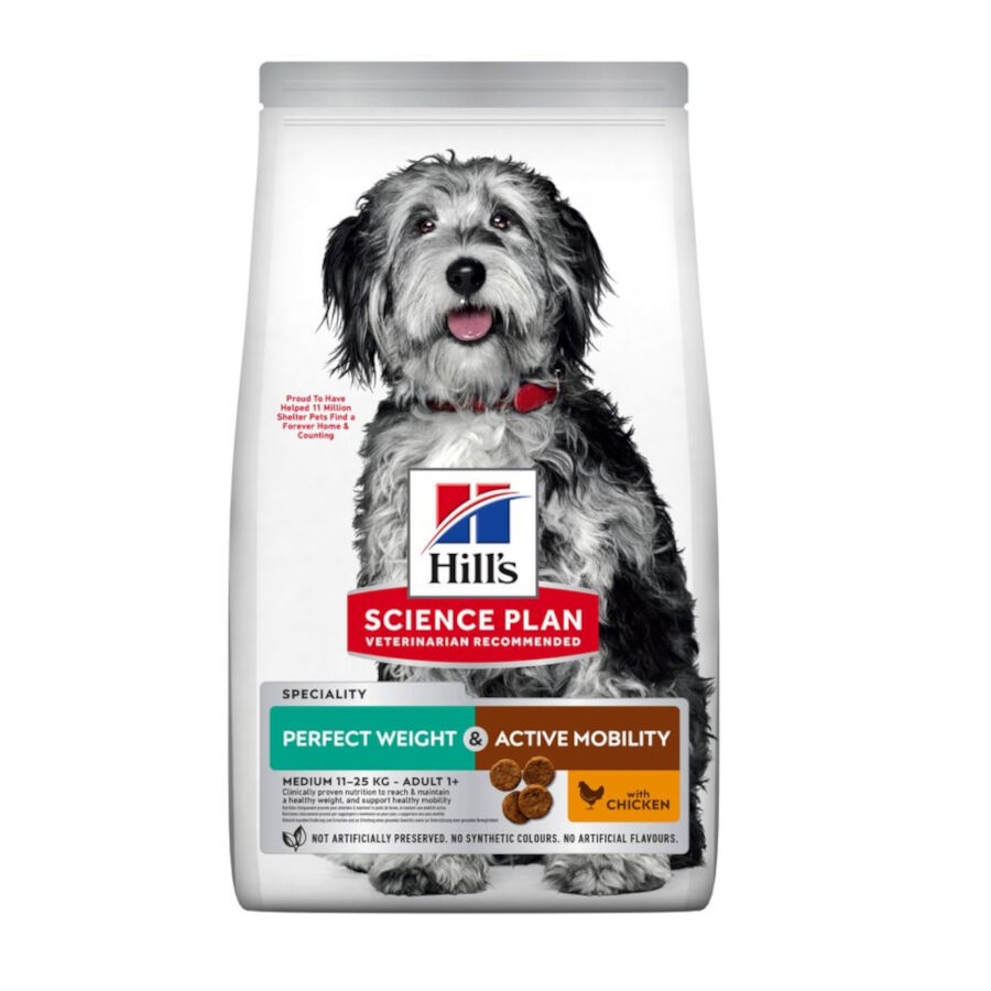 2.5 kg Hill's Science Plan Perfect Weight y Active Mobility pollo pienso para perros medianos