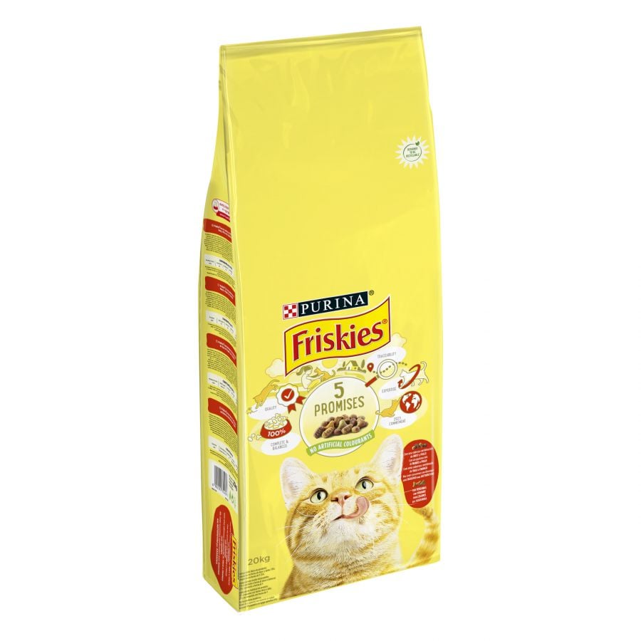 20 kg Friskies Adult Buey con Pollo y Verduras pienso para gatos