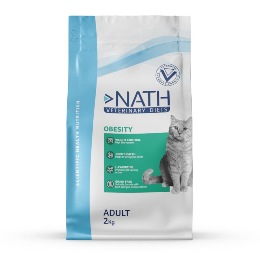 2 x 4 kg Nath Veterinary Diets Obesity Adult Pienso para gatos ¡Pack ahorro!