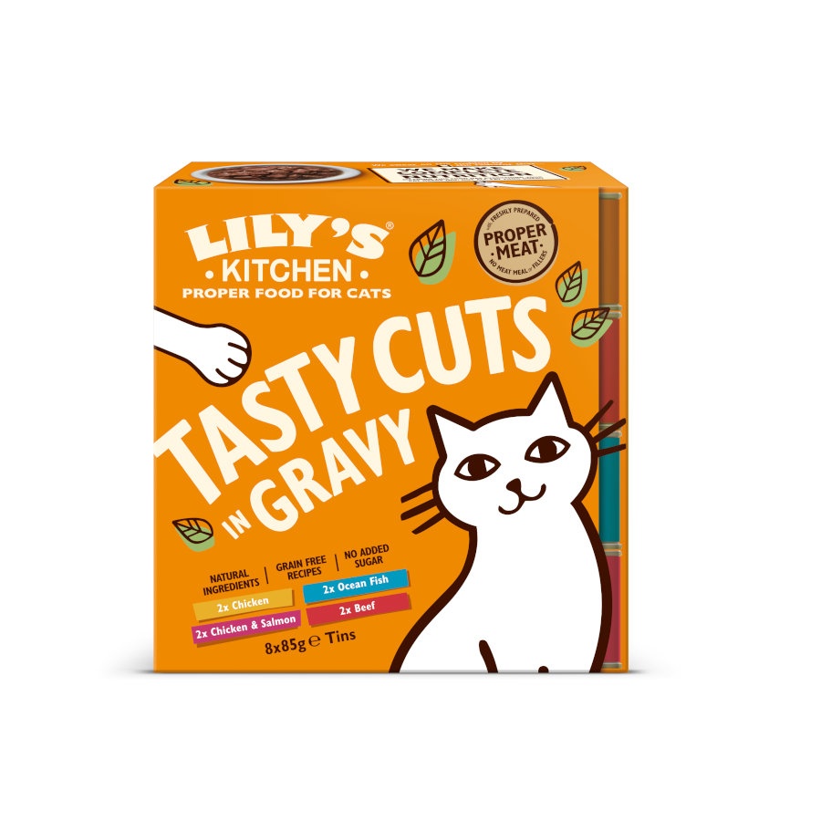 24 latas x 85 g Lily’s Kitchen Tasty Cuts en Salsa para gatos  ¡Pack ahorro!