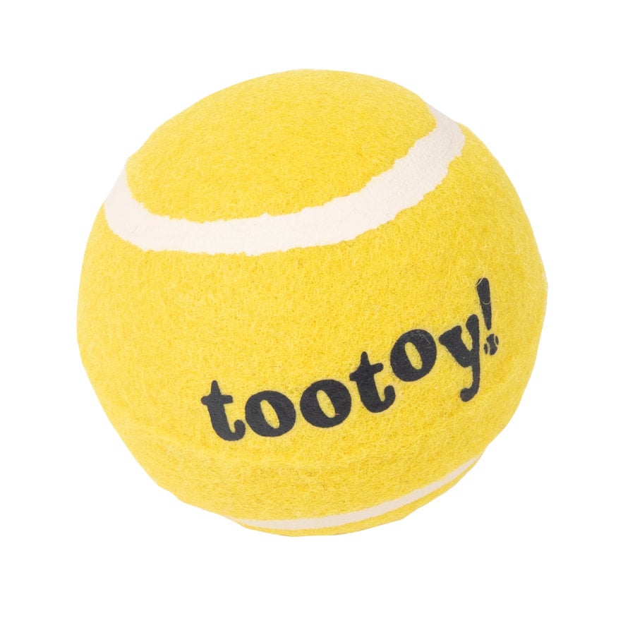 Tootoy! Chase Squeaker Ball Amarilla pelota de tenis para perros