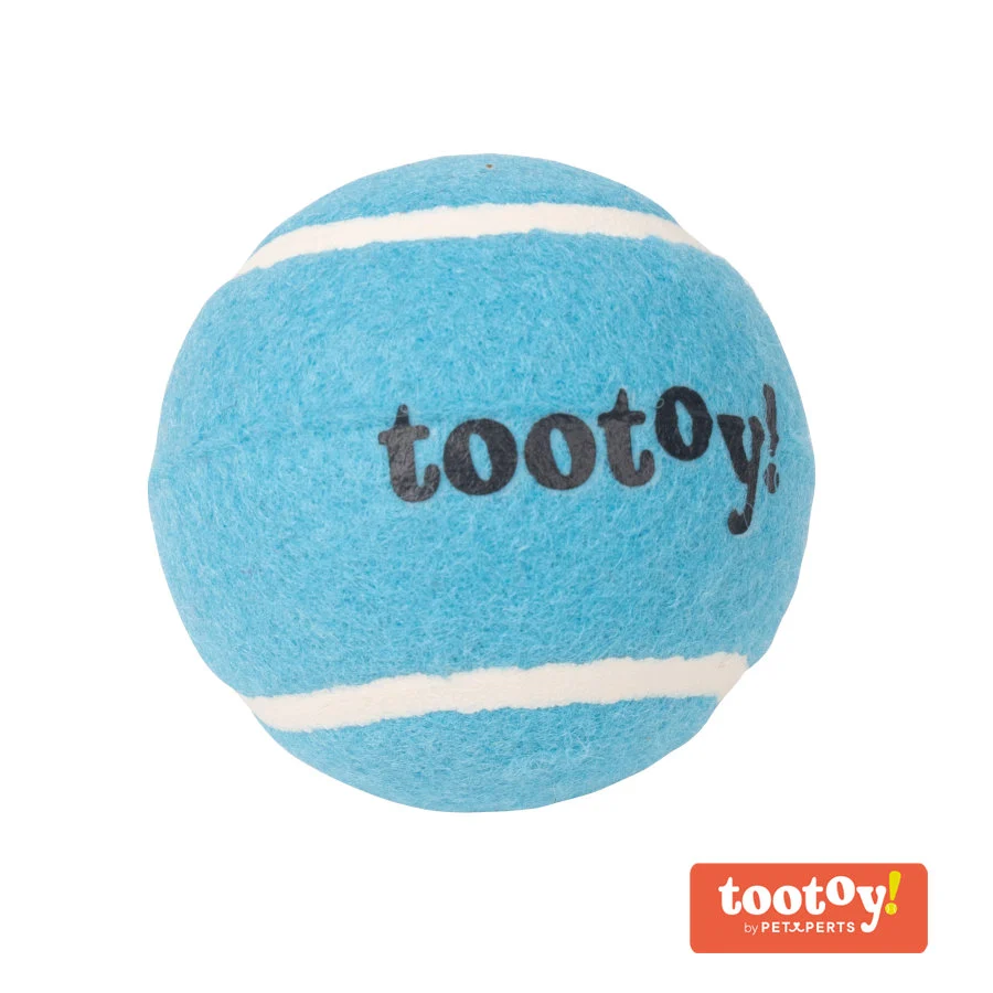 Tootoy! Chase Squeaker Ball Azul pelota de tenis para perros