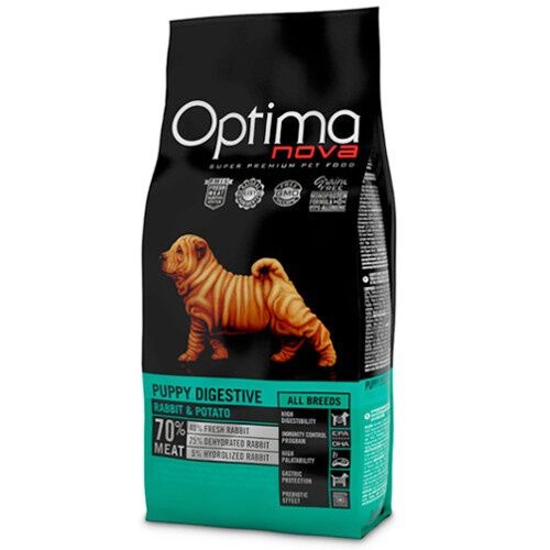 2 kg Optima Nova Puppy Digestive Conejo pienso para cachorros