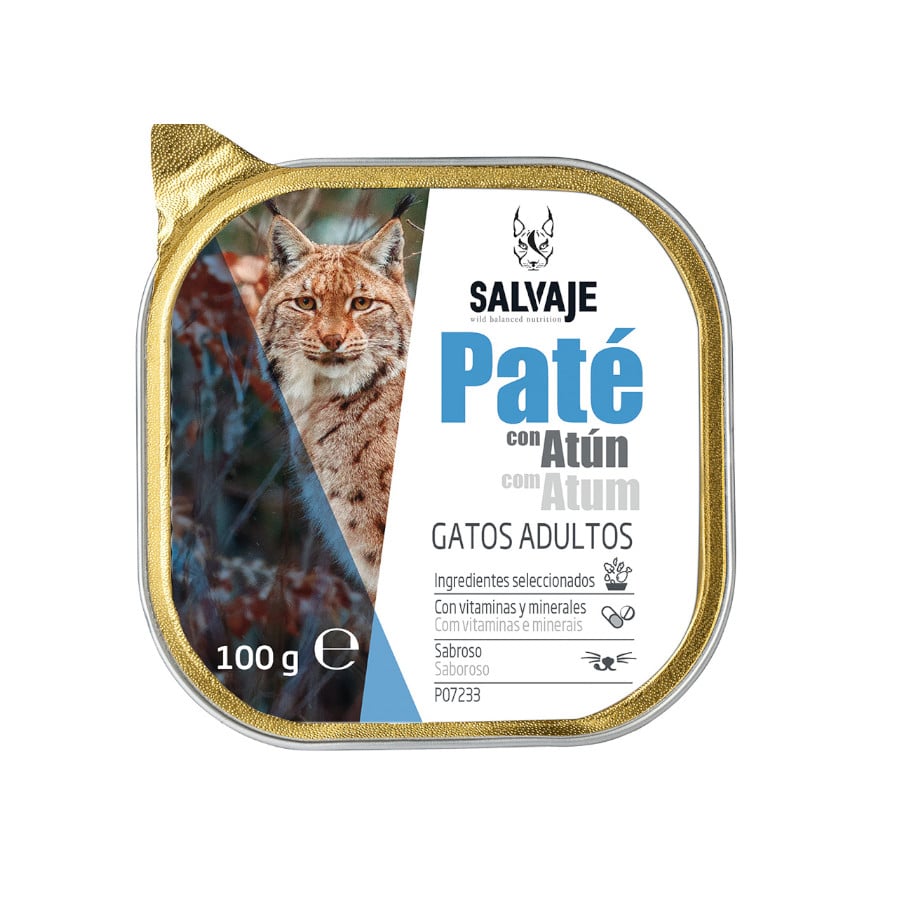 100 g Salvaje Adulto Atún en Paté Tarrina para gatos