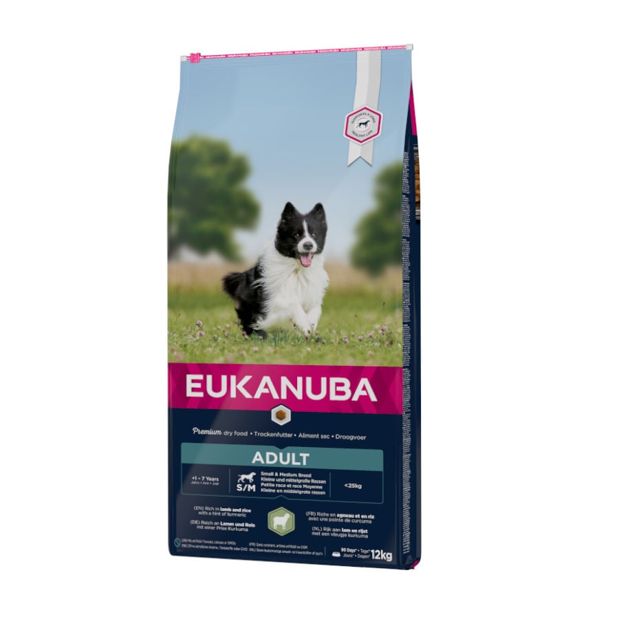 2 x 12 kg Eukanuba Adult SmallyMedium Cordero y Arroz pienso para perros ¡Pack ahorro!