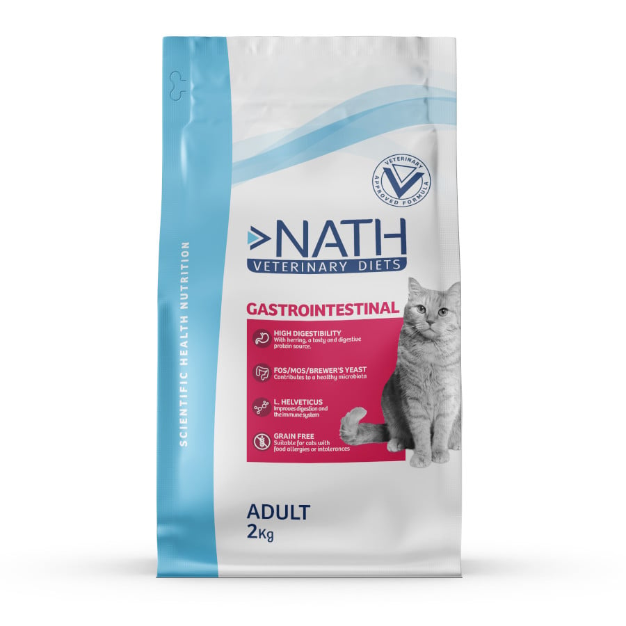 2 x 4 kg Nath Veterinary Diets Gastrointestinal Adult Pienso para gatos ¡Pack ahorro!