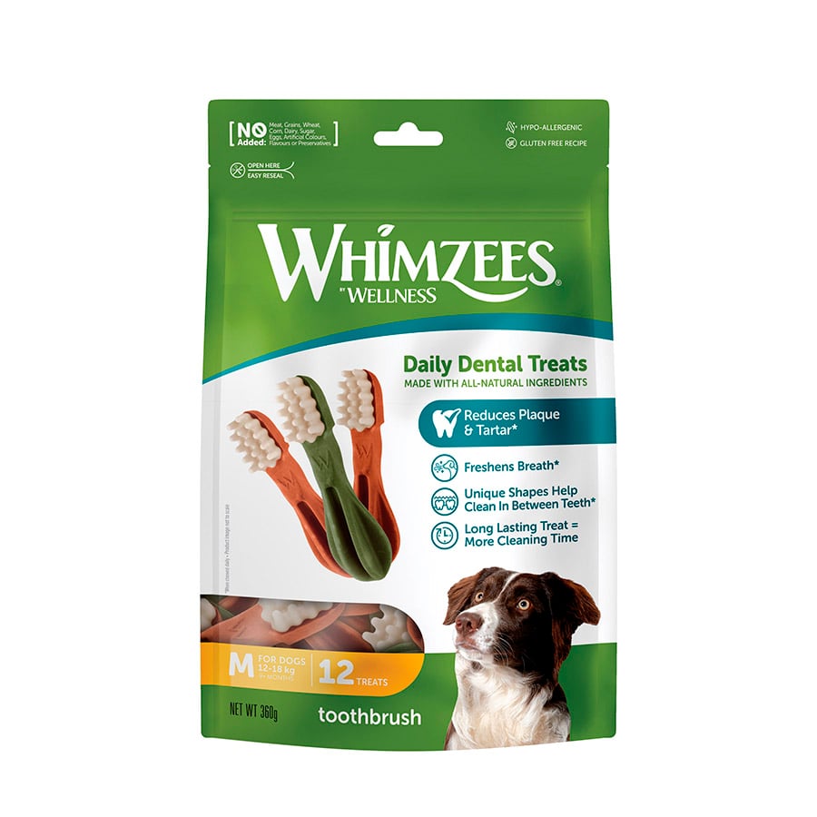 12 barritas Whimzees Snacks Dentales para perros de razas medianas