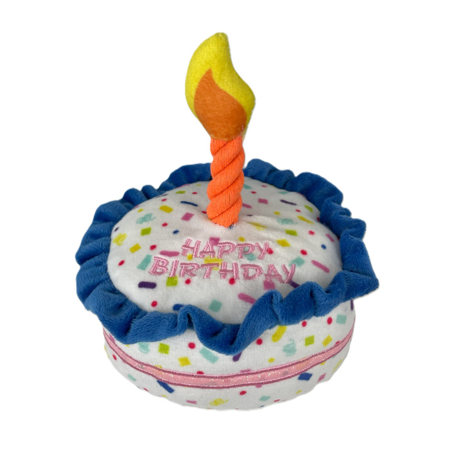 Tootoy! Comfort Brithday Cake Cuddler peluche con sonido para perros