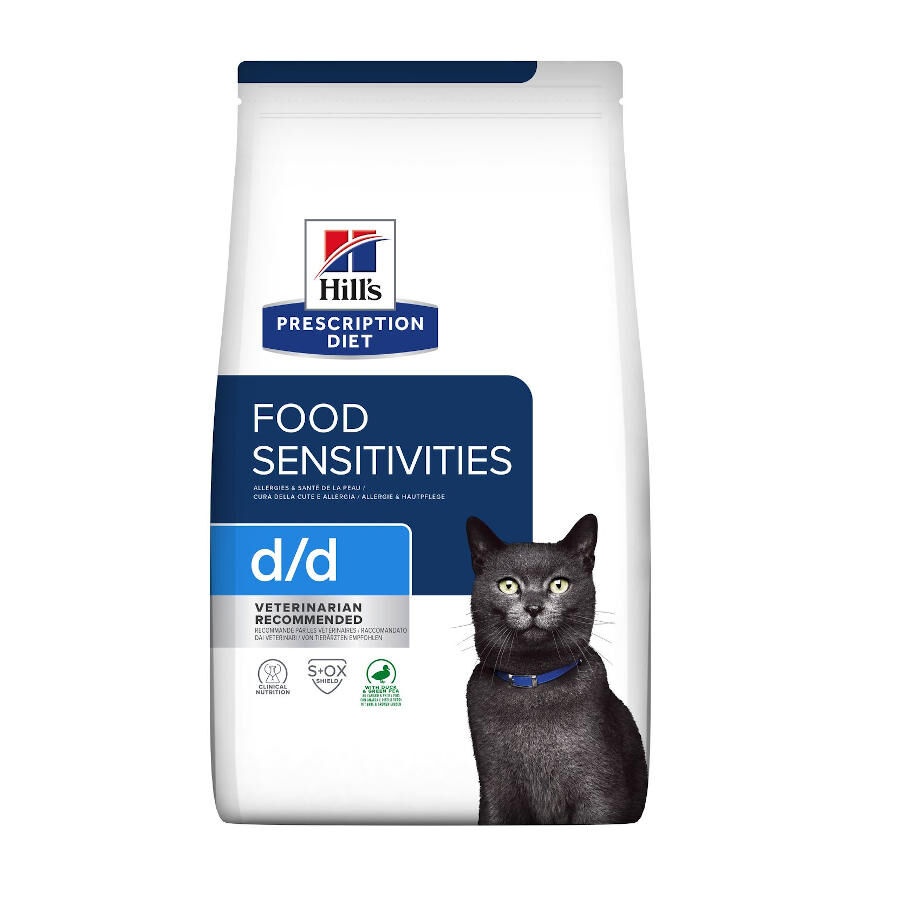 1.5 kg Hill's Prescription Diet Food Sensitivities d/d Pato pienso para gatos