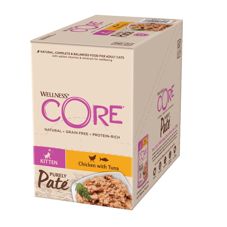 12 sobres x 85 g Wellness Core Kitten Pollo en Paté sobre para gatitos ¡Pack ahorro!