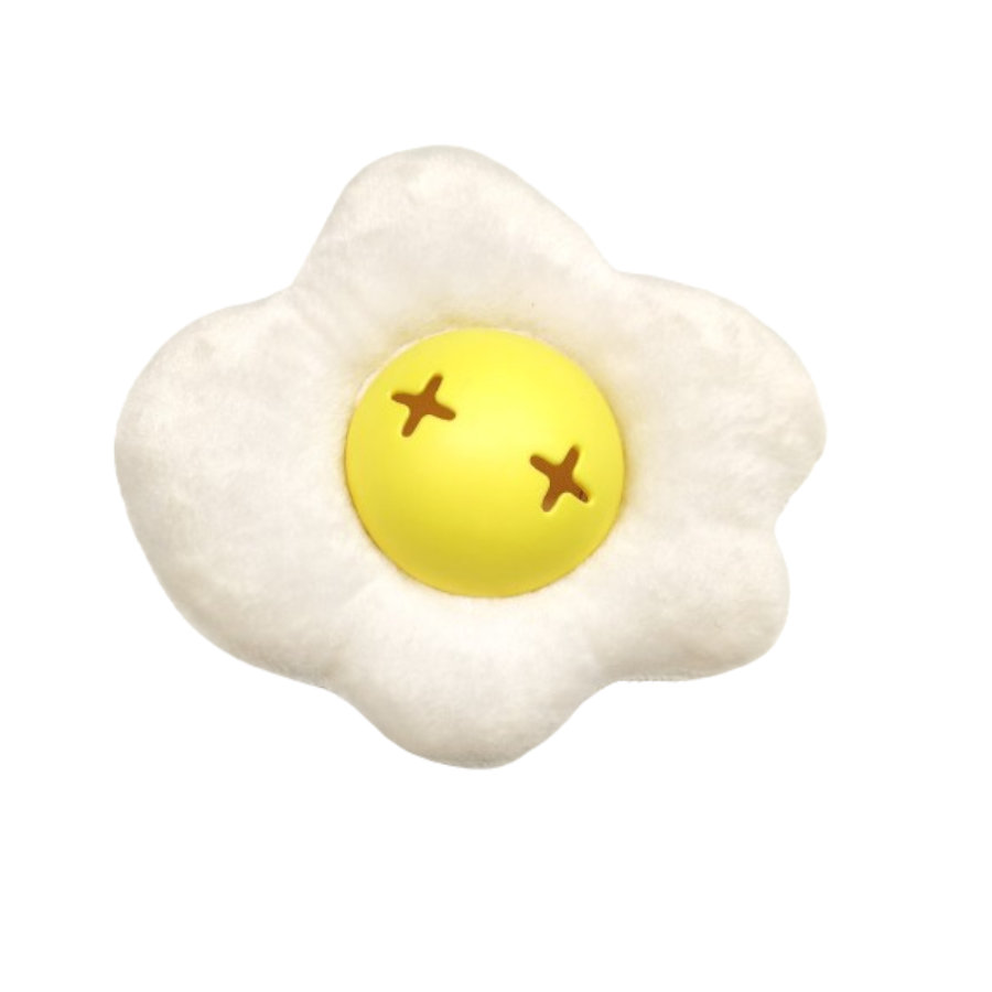 Tootoy! Comfort Fried Egg Cuddler peluche portagolosinas para perros