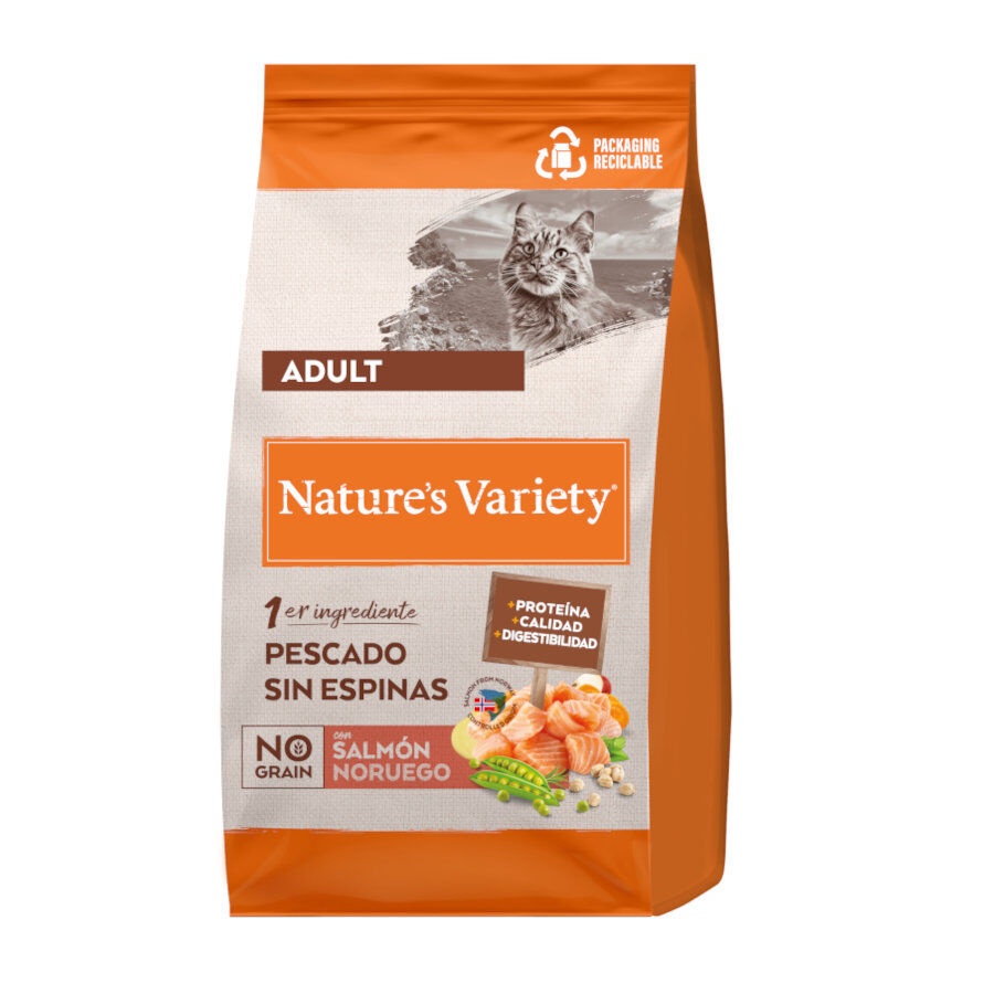 2 x 7 kg Nature's Variety No Grain Adult Salmón Noruego pienso para gatos ¡Pack ahorro!