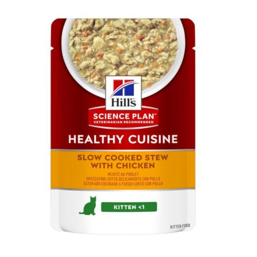 48 sobres x 80 g Hill's Science Plan Kitten Healthy Cuisine Estofado de Pollo y Verduras Sobre ¡Pack ahorro!