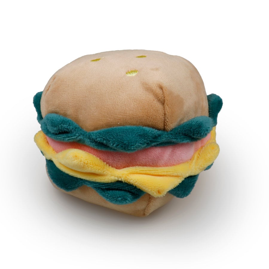 Tootoy! Comfort Cheese Burguer Cuddler peluche con sonido para perros