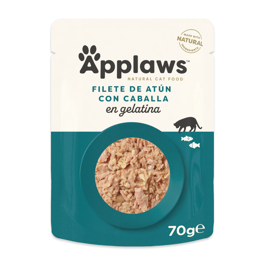 70 g Applaws Atún y Caballa en gelatina sobre para gatos